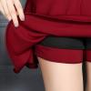 imageFlygo Womens Classic High Waist Above Knee Solid Color Flared A Line Mini Skirt SkortWine Red