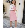 imageFlygo Womens Corduroy Jumper Overall Pinafore Midi Dress Skirt with PocketsPink