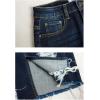 imageFlygo Womens Distressed Knee Length Denim Pencil Skirts Middle SlitBlue
