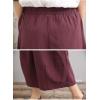 imageFlygo Womens Elastic High Waist Cotton Linen Distressed Vintage Midi SkirtBlack