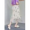 imageFlygo Womens Elastic High Waisted Layered Mesh Tulle Party Long SkirtApricot