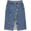 imageFlygo Womens High Waist A Line Midi Denim SkirtLight Blue