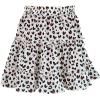imageFlygo Womens High Waist Boho ALine Ruffle Frill Pleated Flare Short SkirtLeopard