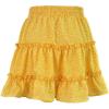 imageFlygo Womens High Waist Boho ALine Ruffle Frill Pleated Flare Short SkirtYellow Polka