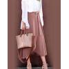 imageFlygo Womens High Waist Knitted Ruffle Irregular Hem Midi Skirt Frill Wrap Skirts DressArmy Green