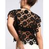 imageFlygo Womens Hollow Out Floral Lace Vest Cropped Embroideried Summer Crochet Coverup 2025 Trendy Blouse TopsBlack
