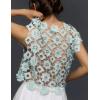 imageFlygo Womens Hollow Out Floral Lace Vest Cropped Embroideried Summer Crochet Coverup 2025 Trendy Blouse TopsLight Green