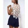 imageFlygo Womens Hollow Out Floral Lace Vest Cropped Embroideried Summer Crochet Coverup 2025 Trendy Blouse TopsWhite