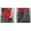 imageFlygo Womens Loose Baggy Midi Length Denim Jeans Jumpers Overall Pinafore Dress SkirtRed