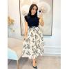 imageFlygo Womens Midi Long Tulle Skirts Dressy Casual Elegant ALine Elastic Waist Foliage Embroidery Mesh SkirtApricot