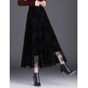 imageFlygo Womens Midi Long Tulle Skirts Dressy Casual Elegant ALine Elastic Waist Foliage Embroidery Mesh SkirtBlack