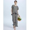imageFlygo Womens Plaid 2 Piece Pajamas Sets Gingham Button Down Puff Sleeve Babydoll Shirt Ruffle Pants Y2K Pjs Lounge SetBlack