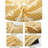 imageFlygo Womens Plaid 2 Piece Pajamas Sets Gingham Button Down Puff Sleeve Babydoll Shirt Ruffle Pants Y2K Pjs Lounge SetYellow