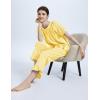 imageFlygo Womens Plaid 2 Piece Pajamas Sets Gingham Button Down Puff Sleeve Babydoll Shirt Ruffle Pants Y2K Pjs Lounge SetYellow