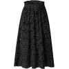 imageFlygo Womens Polka Dot Mid Length Pleated Skirt High Waisted Swing Skirts with PocketsBlack