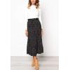 imageFlygo Womens Polka Dot Mid Length Pleated Skirt High Waisted Swing Skirts with PocketsBlack