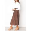 imageFlygo Womens Polka Dot Mid Length Pleated Skirt High Waisted Swing Skirts with PocketsCoffee