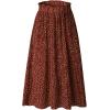 imageFlygo Womens Polka Dot Mid Length Pleated Skirt High Waisted Swing Skirts with PocketsCoffee