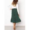 imageFlygo Womens Polka Dot Mid Length Pleated Skirt High Waisted Swing Skirts with PocketsGreen