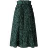 imageFlygo Womens Polka Dot Mid Length Pleated Skirt High Waisted Swing Skirts with PocketsGreen