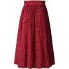 imageFlygo Womens Polka Dot Mid Length Pleated Skirt High Waisted Swing Skirts with PocketsRed
