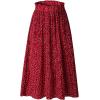 imageFlygo Womens Polka Dot Mid Length Pleated Skirt High Waisted Swing Skirts with PocketsRed