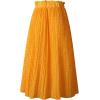 imageFlygo Womens Polka Dot Mid Length Pleated Skirt High Waisted Swing Skirts with PocketsYellow