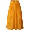 imageFlygo Womens Polka Dot Mid Length Pleated Skirt High Waisted Swing Skirts with PocketsYellow
