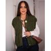 imageFlygo Womens Sleeveless Crop Chunky Knit Cardigan Trendy Button Down Cropped Knitted Sweater Vest Tops with PocketsArmy Green
