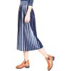 imageFlygo Womens Vintage High Waisted Pleated Velvet Midi SkirtBlue