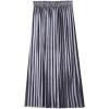 imageFlygo Womens Vintage High Waisted Pleated Velvet Midi SkirtGrey
