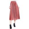 imageFlygo Womens Vintage High Waisted Pleated Velvet Midi SkirtPink