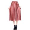 imageFlygo Womens Vintage High Waisted Pleated Velvet Midi SkirtPink