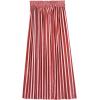 imageFlygo Womens Vintage High Waisted Pleated Velvet Midi SkirtPink