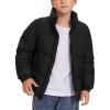 imageFlygo Boys Girls Puffer Jacket Kids Winter Coat WaterResistant Warm Colorblock Quilted Bubble Puffy Jackets CoatsBlack
