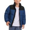 imageFlygo Boys Girls Puffer Jacket Kids Winter Coat WaterResistant Warm Colorblock Quilted Bubble Puffy Jackets CoatsNavy