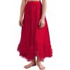 imageFlygo Girls Tulle Skirt ALine Long Ruffle Tiered Mesh Tutu Skirt Maxi High Elastic Waist Pleated Layered SkirtsRed