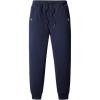 imageFlygo Mens Warm Fleece Pants Sherpa Lined Active Running Camping SweatpantsNavy