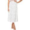 imageFlygo Womens Polka Dot Mid Length Pleated Skirt High Waisted Swing Skirts with PocketsWhite