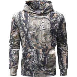 imageFlygo Camo Hoodie for Girls Boys Maple Leaf Print Hoodies Cute Oversized Hooded Trendy Sweatshirt Kids 514 YearsTree Print Green