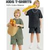 imageFlygo 3 Pack Boys Girls TShirts Cotton Acid Washed Oversized Tee Shirts Kids Loose Short Sleeve Summer Basic T Shirt TopsBlackarmylightgrey