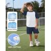 imageFlygo Boys Girls Short Pants Sets 2 Piece Raglan Crewneck Shirts Baseball Tee and Athletic Shorts Kids Active Summer OutfitsNavy