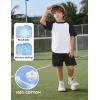 imageFlygo Boys Girls Short Pants Sets 2 Piece Raglan Crewneck Shirts Baseball Tee and Athletic Shorts Kids Active Summer OutfitsWhite