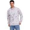 imageFlygo Mens Camo Sweatshirt Maple Leaf Print Crewneck Sweatshirts Oversized Casual Long Sleeve Fashion Pullover TopMaple Leaf Grey