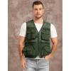 imageFlygo Mens Fishing Vest Utility Lightweight Outdoor Travel Safari Photo Cargo Vest with 16 PocketsArmy Greenmesh