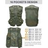 imageFlygo Mens Fishing Vest Utility Lightweight Outdoor Travel Safari Photo Cargo Vest with 16 PocketsArmy Greenmesh