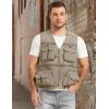 imageFlygo Mens Fishing Vest Utility Lightweight Outdoor Travel Safari Photo Cargo Vest with 16 PocketsBeigemesh
