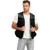 imageFlygo Mens Fishing Vest Utility Lightweight Outdoor Travel Safari Photo Cargo Vest with 16 PocketsBlackmesh