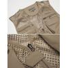 imageFlygo Mens Fishing Vest Utility Lightweight Outdoor Travel Safari Photo Cargo Vest with 16 PocketsKhakimesh
