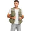 imageFlygo Mens Fishing Vest Utility Lightweight Outdoor Travel Safari Photo Cargo Vest with 16 PocketsLight Khakimesh